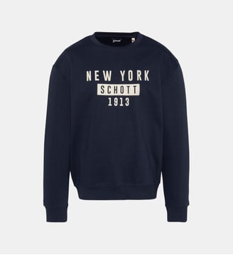Sweatshirt col rond NEW YORK - Schott - Bleu marine