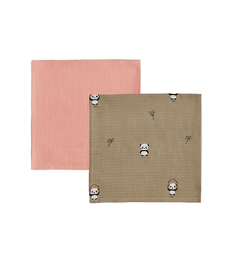 Lot de 2 mousselines en coton biologique - OYOY - Brun