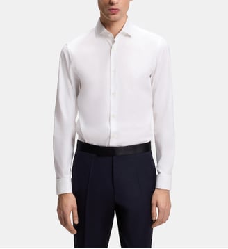 Chemise slim en coton stretch - BOSS - Blanc