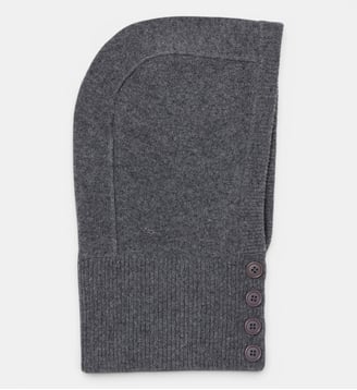 Cagoule jersey de laine mérinos - Lacoste - Gris chiné