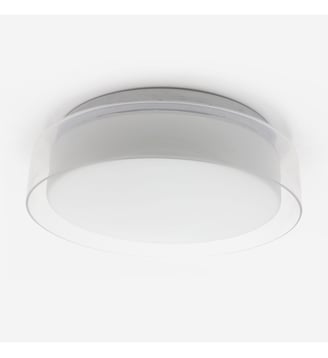 Plafonnier blanc et chrome brillant - Fifties - Bath Bazaar - Blanc