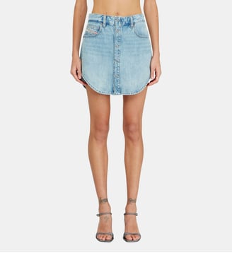 Minijupe en denim à boutons devant - Diesel - Bleu clair