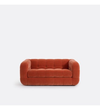 Canapé 2 places, en velours texturé - La Redoute Interieurs - Orange