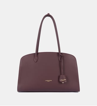 Grand sac cabas épaule Mademoiselle Bonnie en cuir - Lancaster - Bordeaux foncé