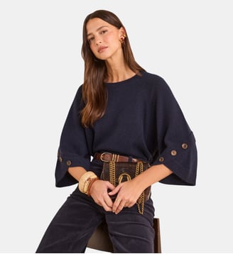 Pull En Maille Style Cape Alya - Maison 123 - Marine