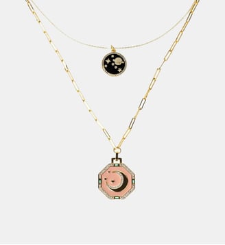 Collier multirang avec pendentifs et strass EKLIPSE - Hipanema - Doré