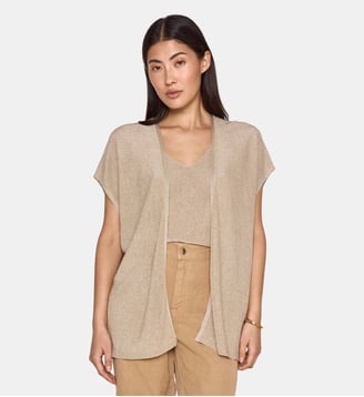 Gilet à manches courtes Samantha lurex - Maison 123 - Beige