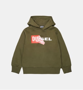 Sweat à capuche avec logo - Diesel Kids - Kaki