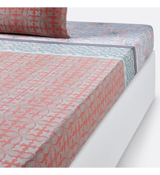 Drap housse flanelle, Bergame - So'Home - Multicolore