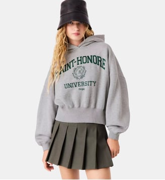 Sweatshirt à capuche - Maje - Gris clair