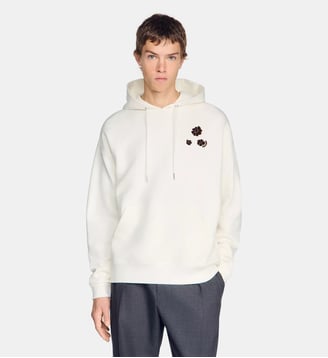 Sweatshirt oversize imprimé fleur - Sandro - Écru