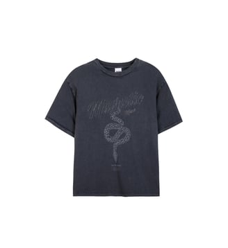 Tee-shirt visuel serpent et message - Ikks - Gris anthracite