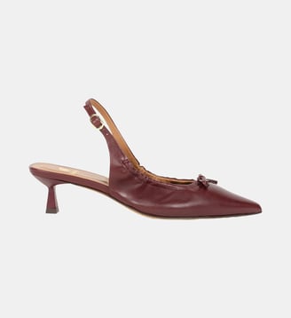 Slingbacks à Talons Gigi Cuir d Agneau - Bobbies - Grenat
