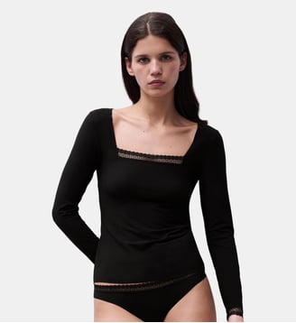 T-shirt manches longues confort - Chantelle - Noir