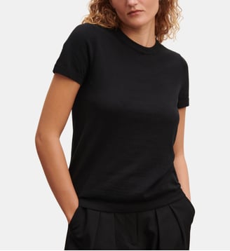 T-shirt droit en coton et cachemire Bompard