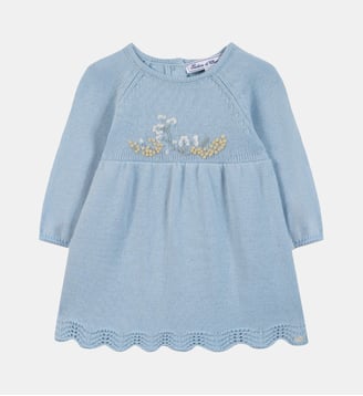 Robe - Nuage laine festonnée - Tartine Et Chocolat - Bleu