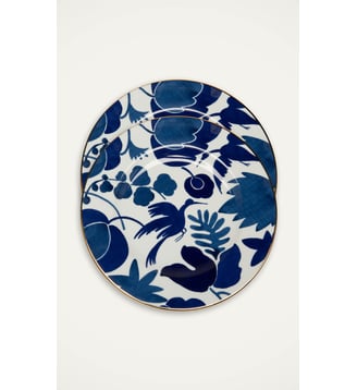 Assiettes Plate Wildbird (Set de 2) - La DoubleJ - Bleu