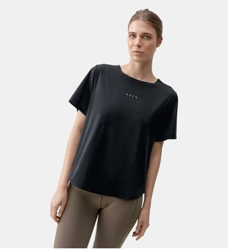T-shirt de sport Bambu Manches courtes - Born Living Yoga - Noir profond