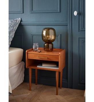 Lampe Louise en verre teinté - Cyrillus - Cognac