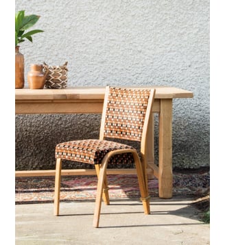 Chaise à carreaux Alma N°323- Produit chiné - Debongout - Bois