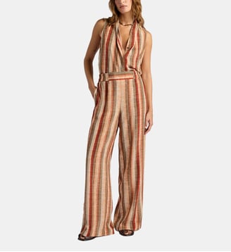 Pantalon baccarat en crêpe de chine all-over - Momonì - Orange
