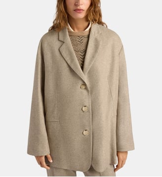 Veste candy en chevron de laine - Momonì - Beige