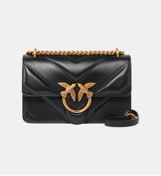 Petit sac à main love bag one en cuir - Pinko - Noir or antique