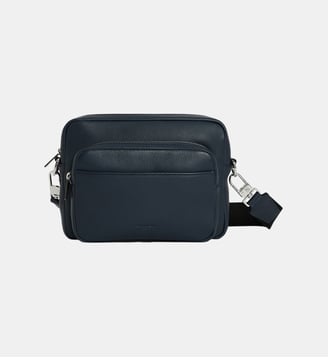 Sac besace camera Marceau en cuir  - Le Tanneur - Bleu crépuscule