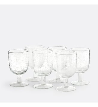 Lot de 6 verres à pied verre bullé La Redoute Interieurs