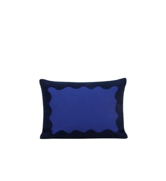 Housse De Coussin  Coton rebrodé d'une broderie bouclette - Madura - Bleu outremer