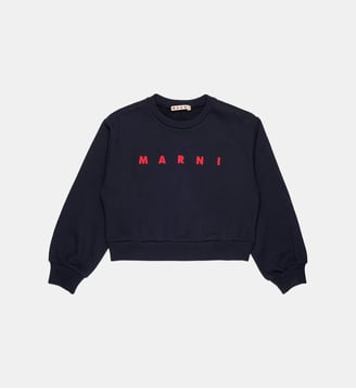 Sweat-shirt col rond avec logo - Marni - Bleu foncé