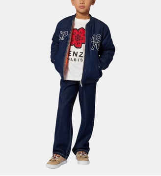 Veste réversible avec fermeture zippée - Kenzo Kids - Bleu denim