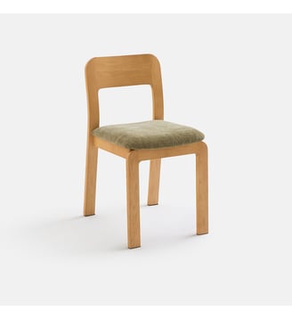 Chaise rembourrée en chêne massif - La Redoute Interieurs - Chêne et kaki