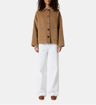 Manteau court en laine double face - PERRINEA - Gerard Darel - Paille