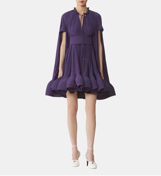 Robe Courte En Charmeuse - Lanvin - Violet
