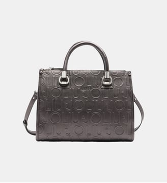 Sacoche format moyen avec logo - Liu Jo - Anthracite