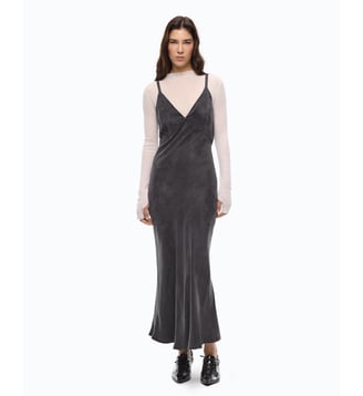Robe longue nuisette avec logo love birds amovible - Pinko - Noir