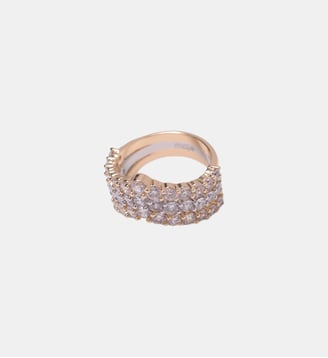 Bague bicolore à strass - Maje - Doré argenté