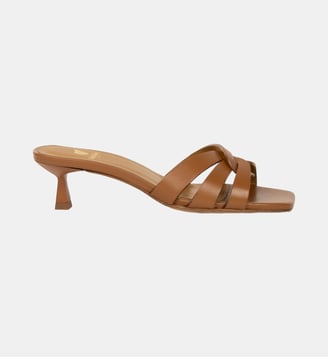 Sandales à Talon Isalie Cuir d Agneau - Bobbies - Camel