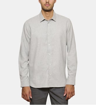Chemise en flanelle grise coupe cintrée - Atelier Privé - Gris