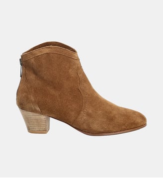 Boots celestine - cuir velours - Colisée Paris - Marron clair