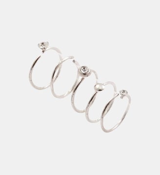 Set de 5 piercings nez anneaux argentés en argent garanti 925 Balaboosté