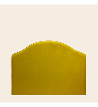 Tête De Lit Tapissée  Tapissée de velours uni Dalila - Madura - Velours jaune sulfure