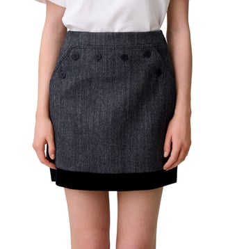 Jupe courte bi-matière - Claudie Pierlot - Bicolore