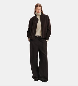 Blouson droit double face laine et cachemire - Bompard - Wengé