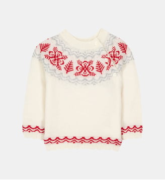 Pull -  laine motif flocons - Tartine Et Chocolat - Écru