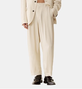 Pantalon Ample En Viscose - Lanvin - Blanc