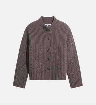 Gilet en laine à torsades - RAFA - Gerard Darel - Marron
