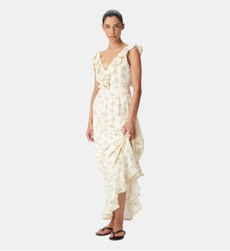 Robe longue imprimé floral - Ikks - Blanc cassé