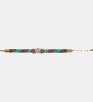 Bracelet perles tissées cabochon central RODRIGUEZ - Hipanema - Bleu turquoise